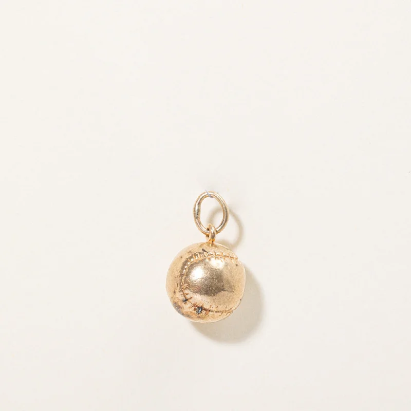 10k Yellow Gold Baseball Charm