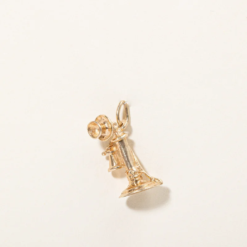 10k Yellow Gold Old Rotary Phone Charm