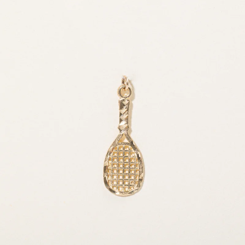 10k Yellow Gold Tennis Racket Charm