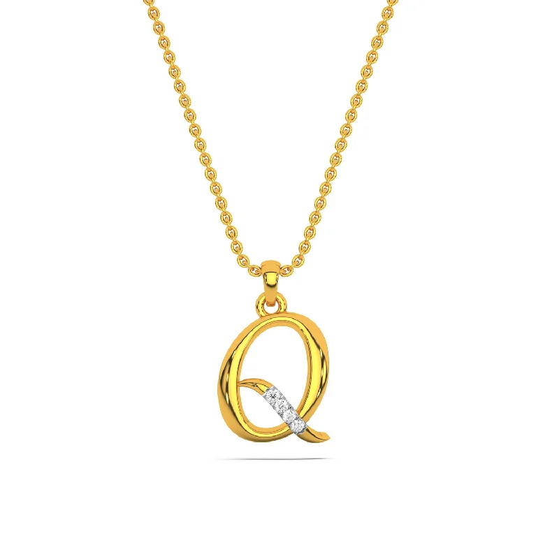 Alphabet Q  Unisex Pendant