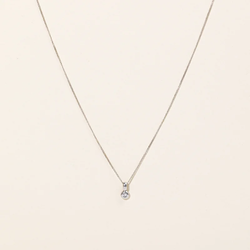 Bezel Set Diamond Pendant & Necklace | 0.06ct | 18" |