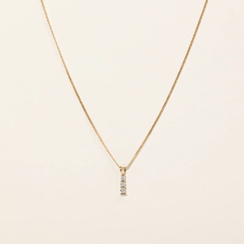 Diamond Column Pendant & Necklace | 0.09ctw | 16" |