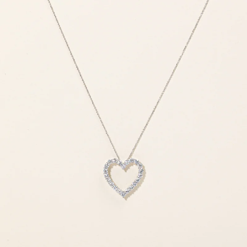 Diamond Heart Pendant & Necklace | 1.76ctw | 18" |