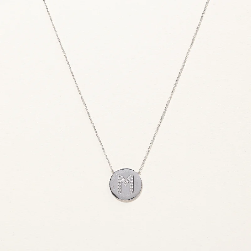 Diamond M Letter Necklace | 0.06ctw | 16"|