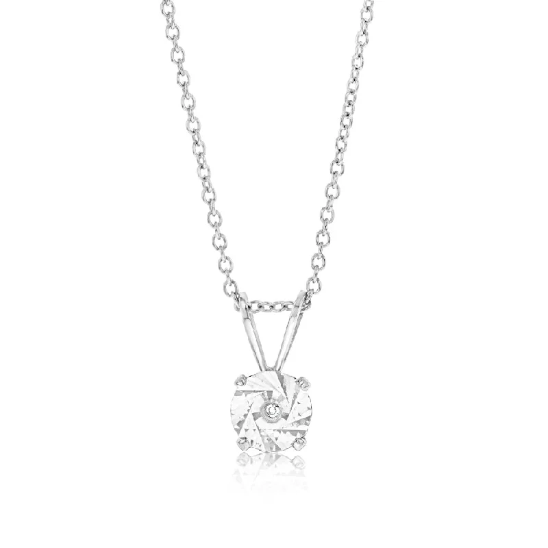 Hypo Allergenic Diamond Pendant in Sterling Silver