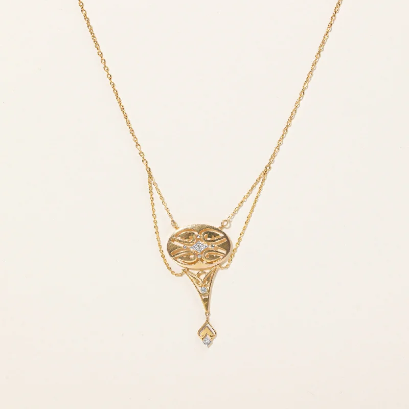 Old European Cut Diamond Pendant Necklace | 0.12ctw | 16" |