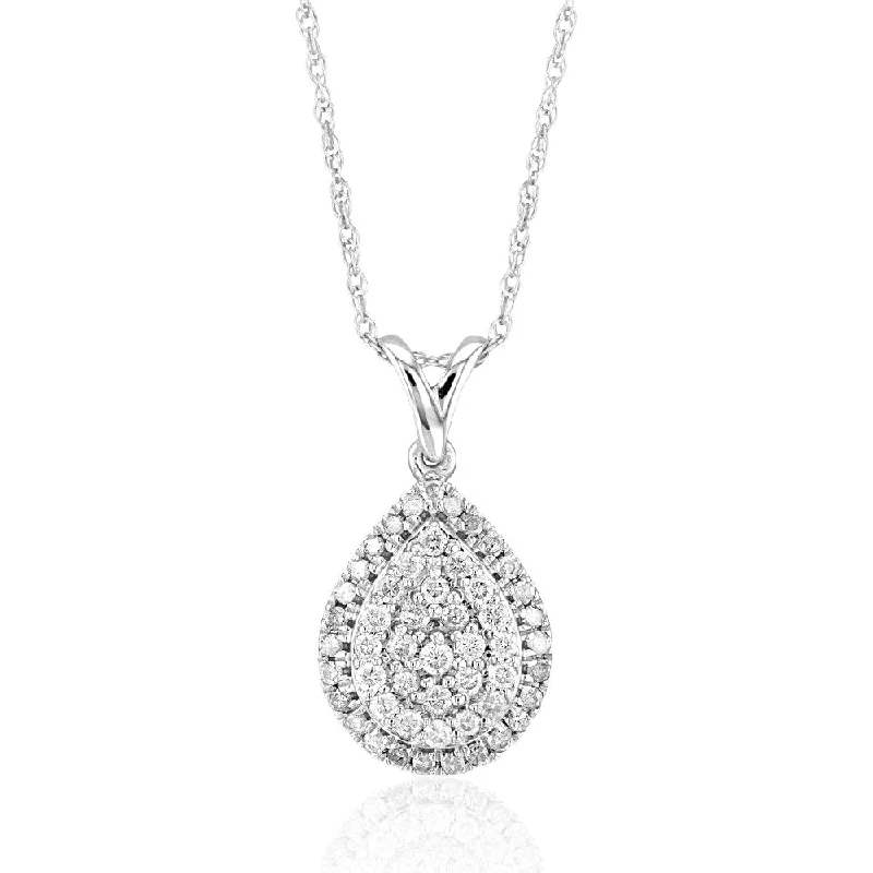 Silver 1/2 Carat Pendant with 52 Brilliant Diamonds on 45cm Chain