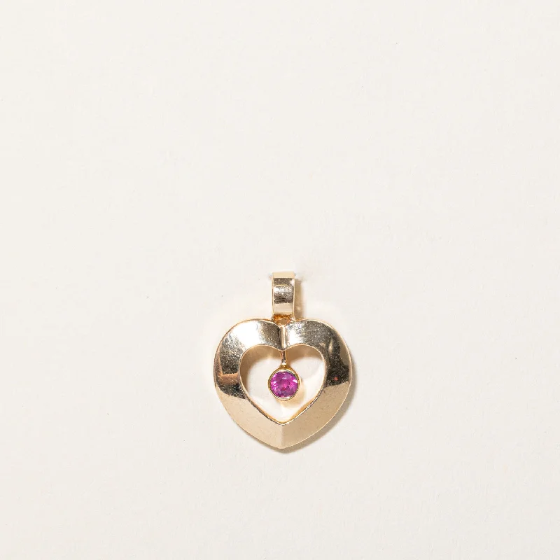 Synthetic Ruby Heart Pendant | 0.13ct |