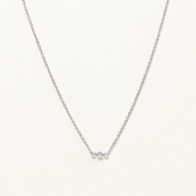 Three Stone Diamond Necklace | 0.11ctw | 20"|