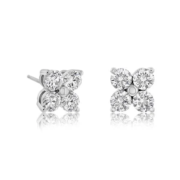 14 Karat White Gold Diamond Earrings