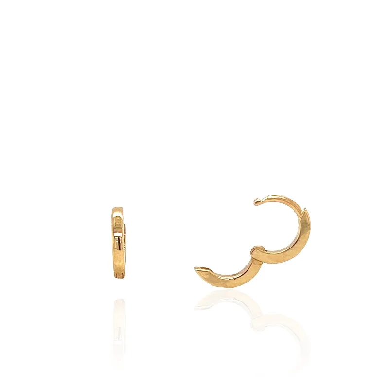 14 Karat Yellow Gold Huggie Hoops