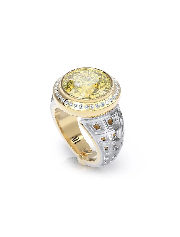 The Dreamer, 18K Gold, Yellow Sapphire + Diamond Ring