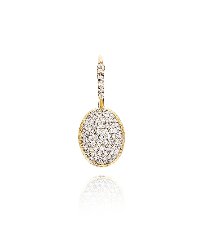 "Ciliegina" Gold and diamonds ball drop single earring (medium)