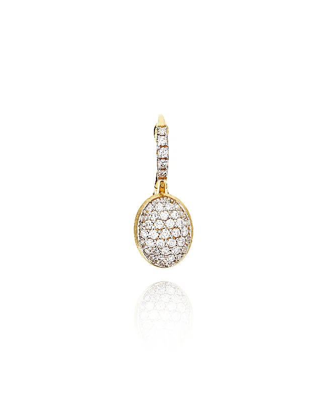 "Ciliegina" Gold and diamonds ball drop single earring (SMALL)