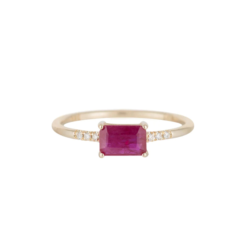 East West Ruby Equilibrium Ring