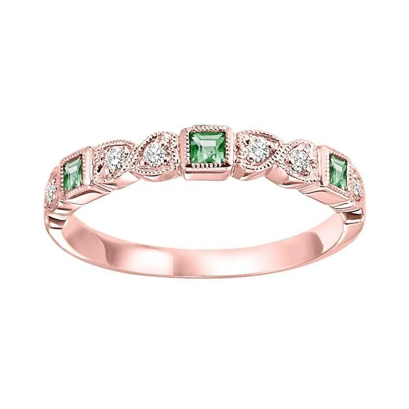 10KR Emerald Band 1/10CTW | Stackable Ring