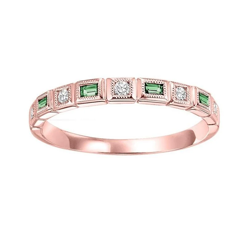 10KR Emerald Band 1/10CTW | Stackable Ring