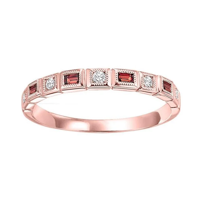 10KR Garnet Band 1/12CTW | Stackable Ring