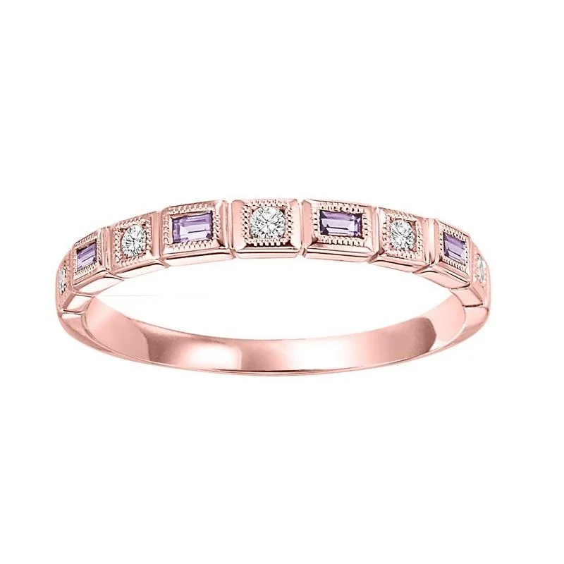 10KR Alexandrite Band 1/10CTW | Stackable Ring