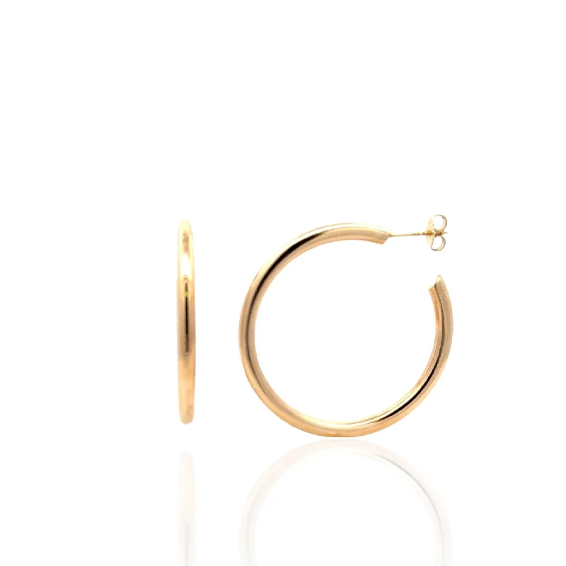 14 Karat Yellow Gold 3.5x41 mm Hoop Earrings