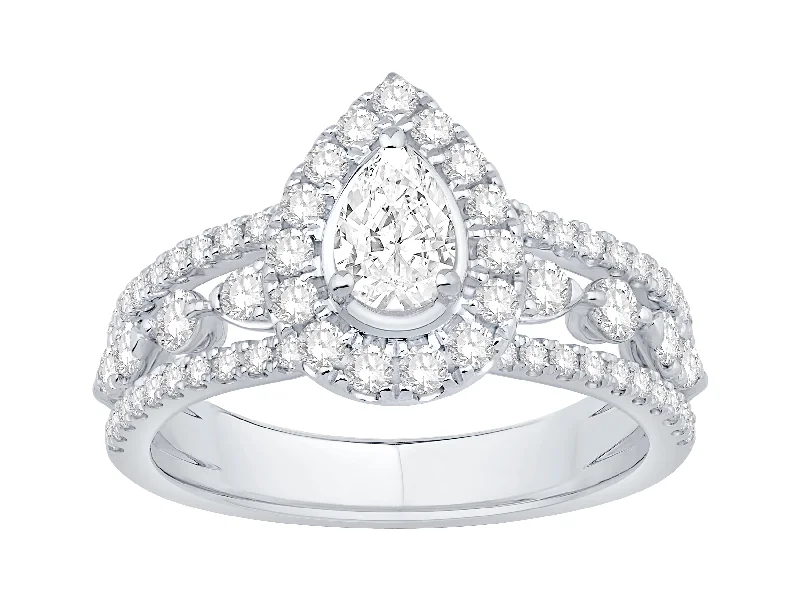 14K White Gold Diamond Engagement Ring (1.48ctw)