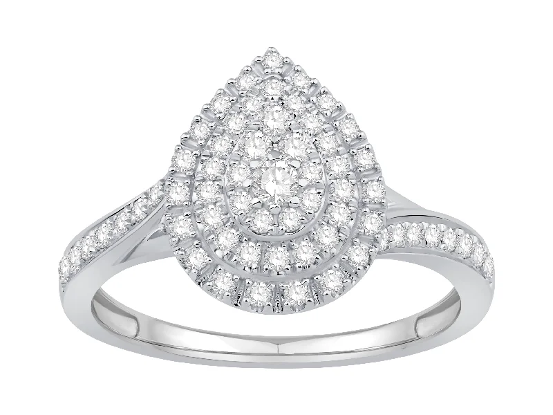 10K White Gold Diamond Engagement Ring (1/2ctw)