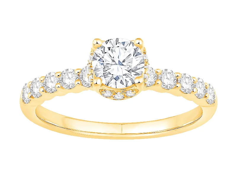 14K Yellow Gold Diamond Engagement Ring (1.12ctw)