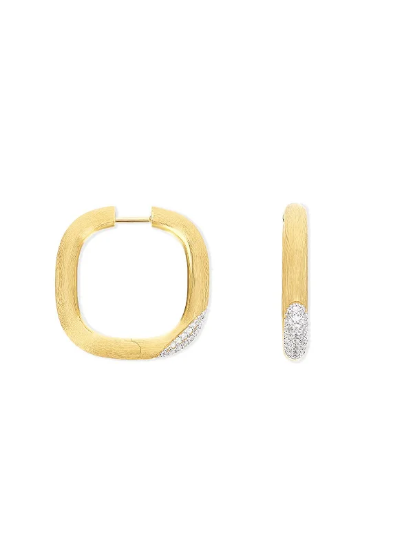 "Libera" big squared gold earrings