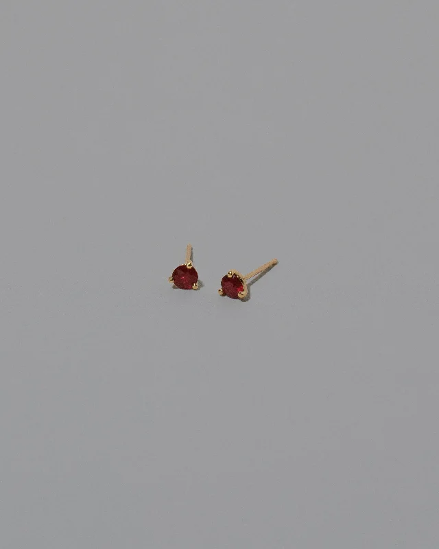 Martini Stud Earrings - Magenta Ruby