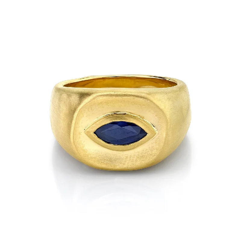 Men's Marquise Sapphire Eye Ring