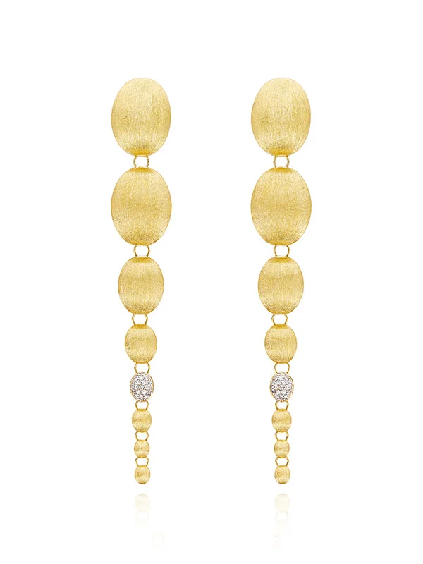 IVY "Nuvole" Gold and Diamonds Degradé Boules chunky earrings