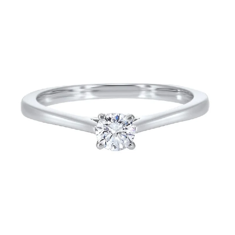 Diamond Round Classic Solitaire Engagement Ring In 14k White Gold (3/4ctw)