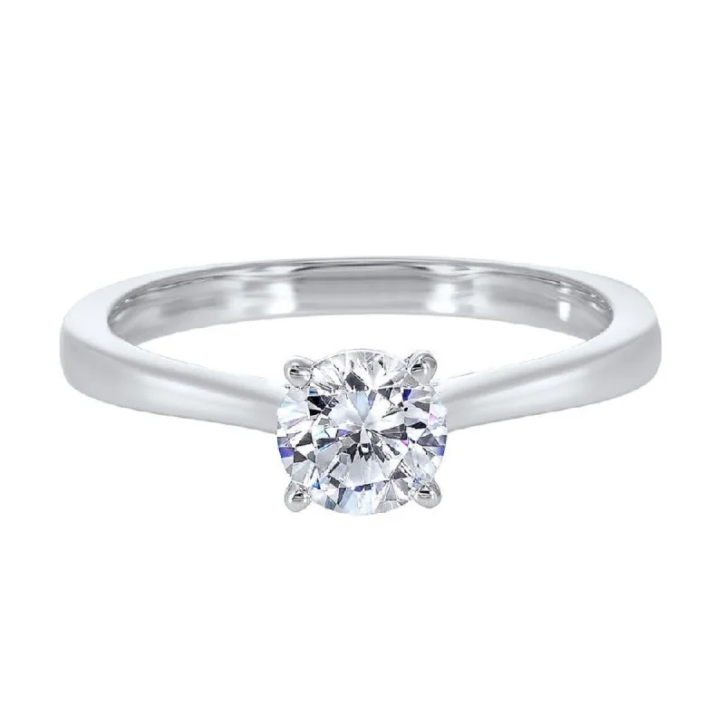 Diamond Round Classic Solitaire Engagement Ring In 14k White Gold (1ctw)