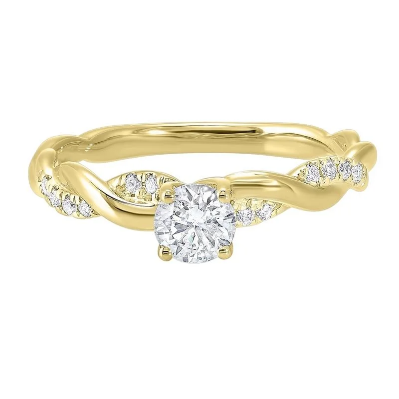 14KY C&C Micro Prong Diamond Ring 1/2CT