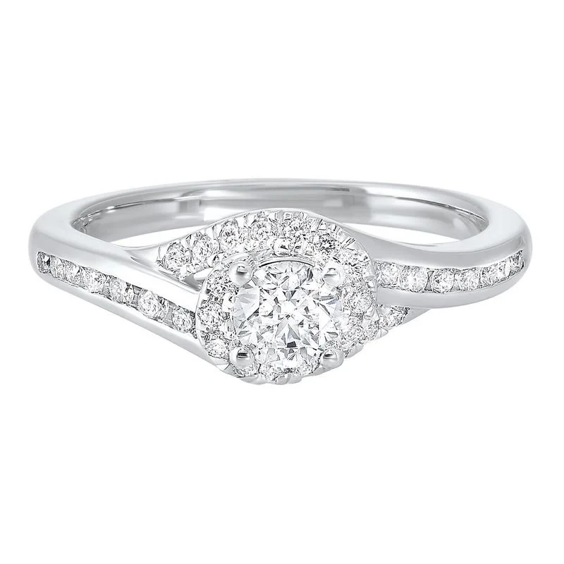 14KW C&C Prong Diamond Ring 3/4CT