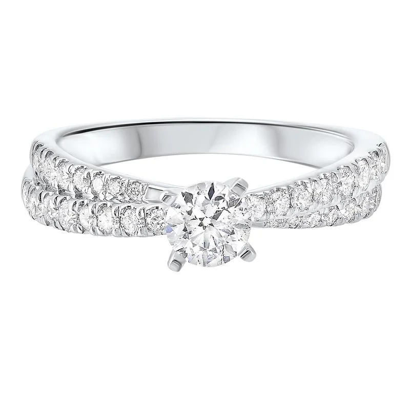 14KW C&C Micro Prong Diamond Ring 1CT