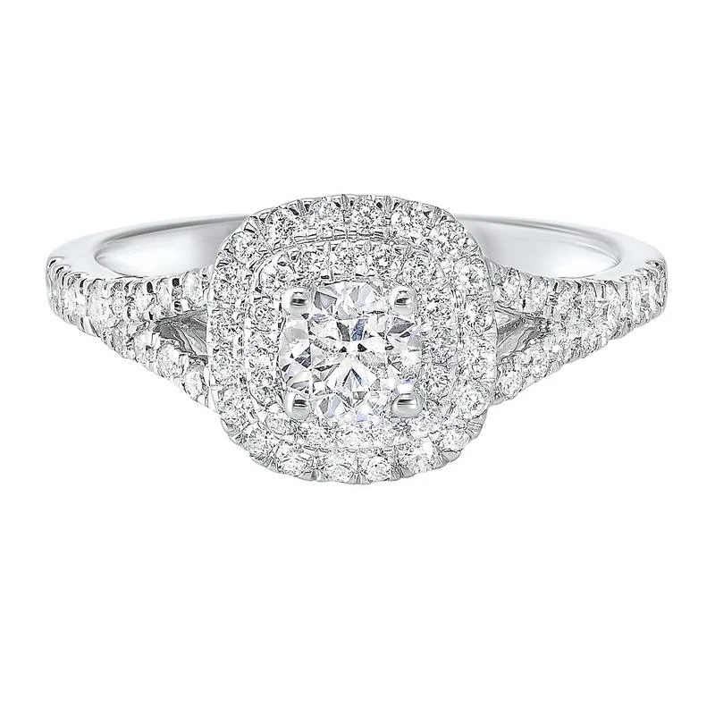 14KW C&C Split Prong Diamond Ring 7/8CT