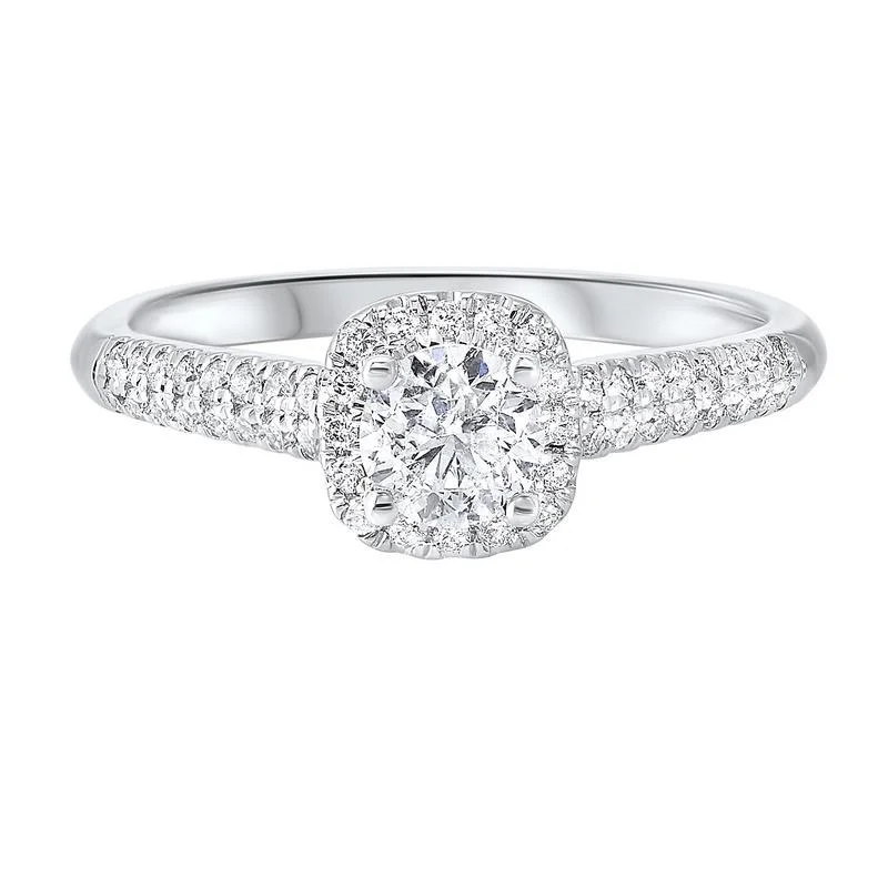 14KW C&C Prong Diamond Ring 3/4CT