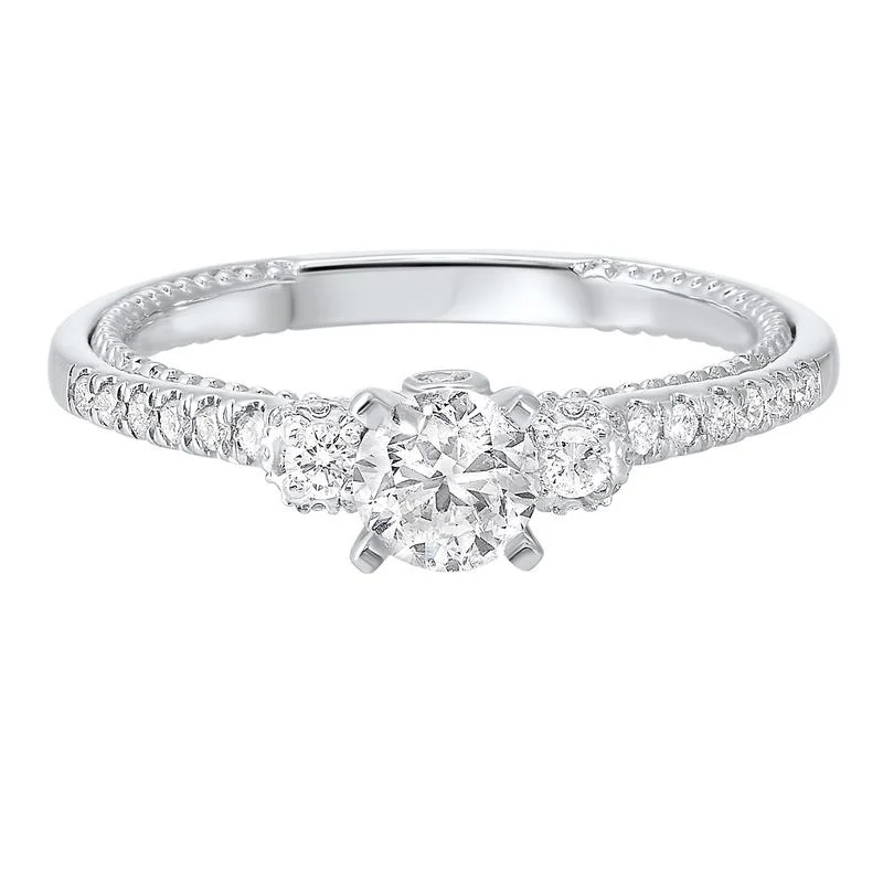 14KW C&C Split Prong Diamond Ring 3/4CT