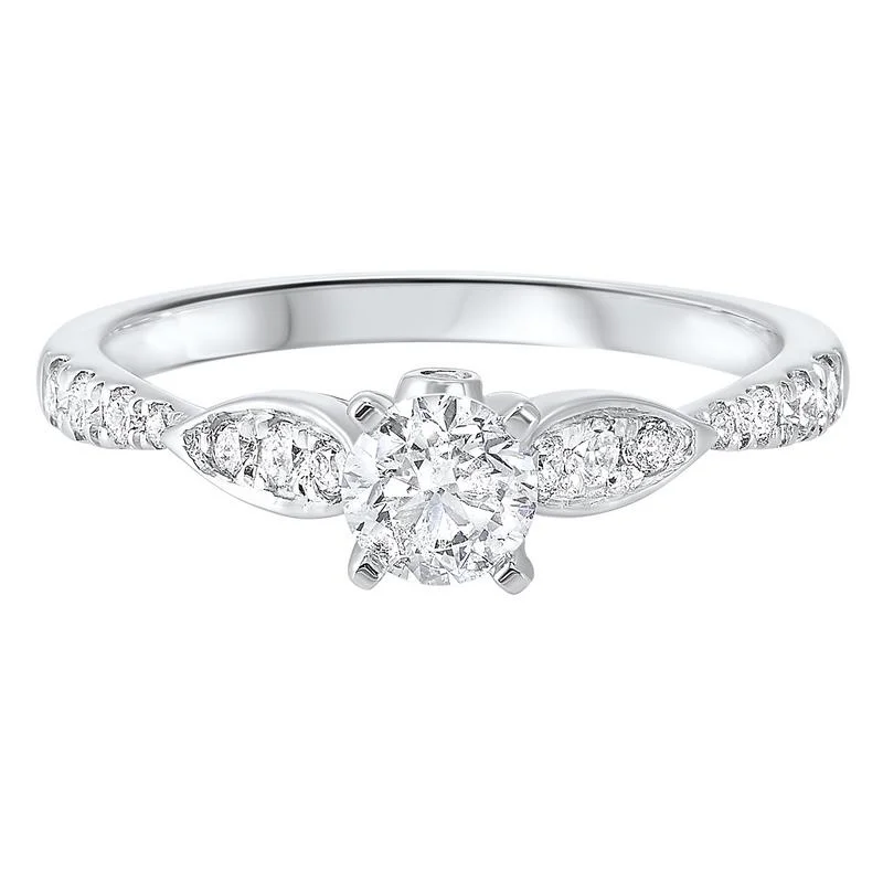 14KW C&C Split Prong Diamond Ring 3/4CT