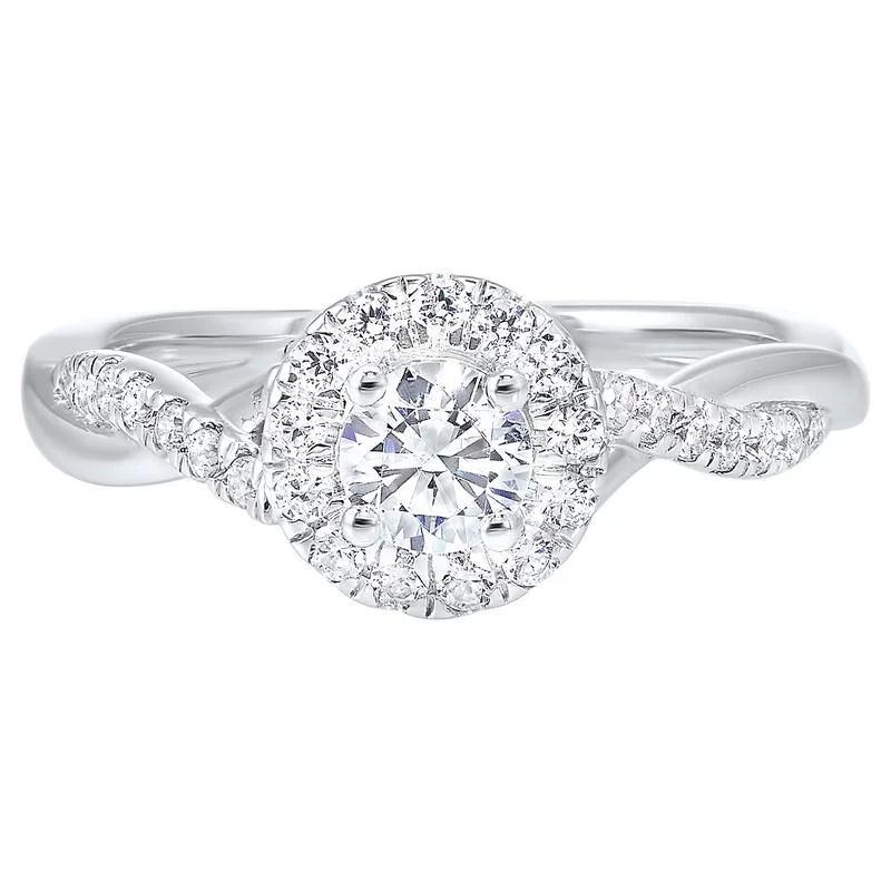 14KW C&C Micro Prong Diamond Ring 3/4CT