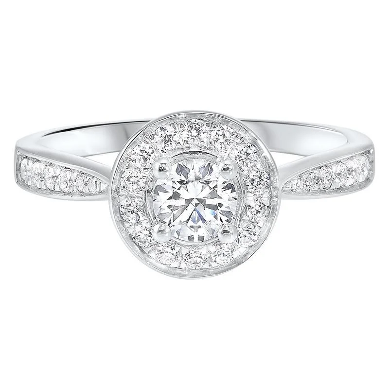 14KW C&C Micro Prong Diamond Ring 3/4CT