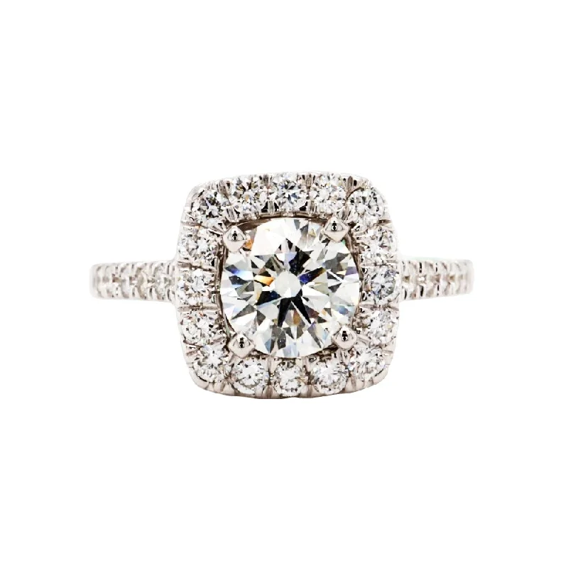 Flourish by Fernbaugh's 14KW Gold Round Center Cushion Halo Lab Grown Diamond Engagement Ring