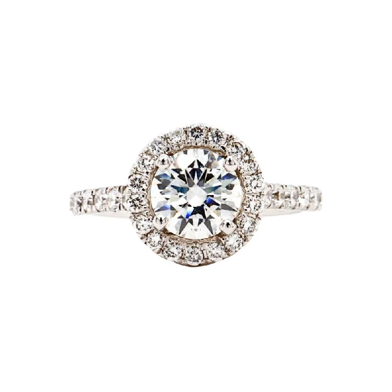 Flourish by Fernbaugh's 14KW Gold Round Halo Lab Grown Diamond Engagement Ring