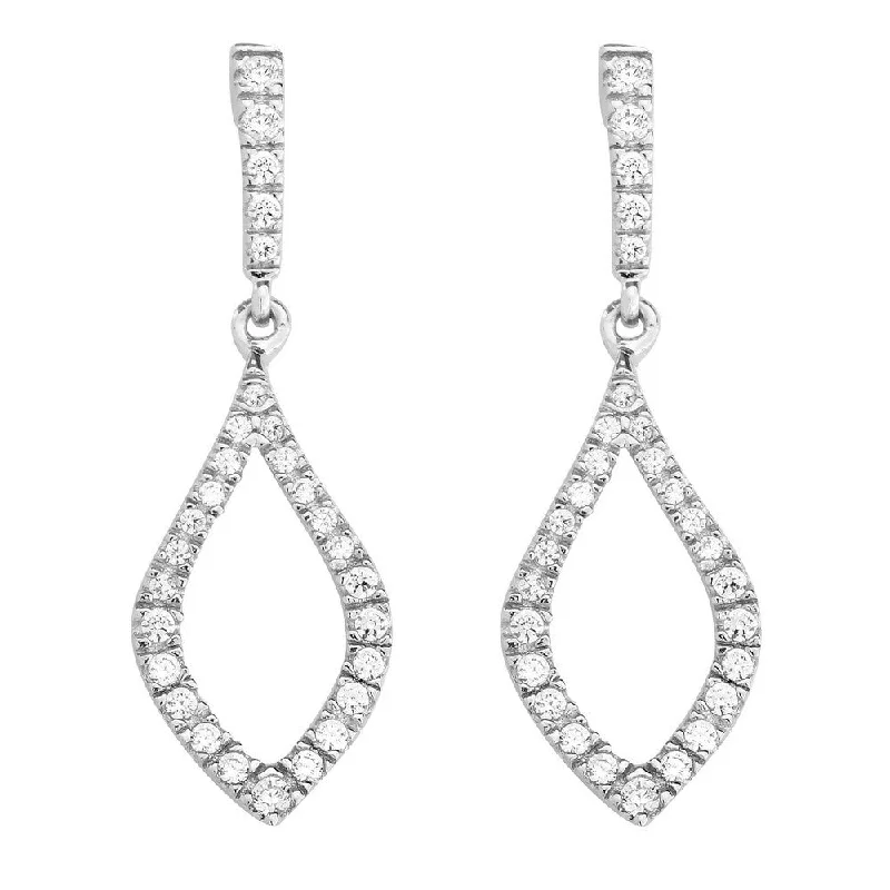 Silver CZ Dangle Earrings