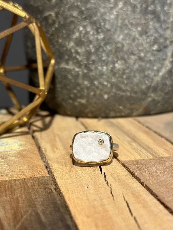 Rectangular White Brazilian Druzy