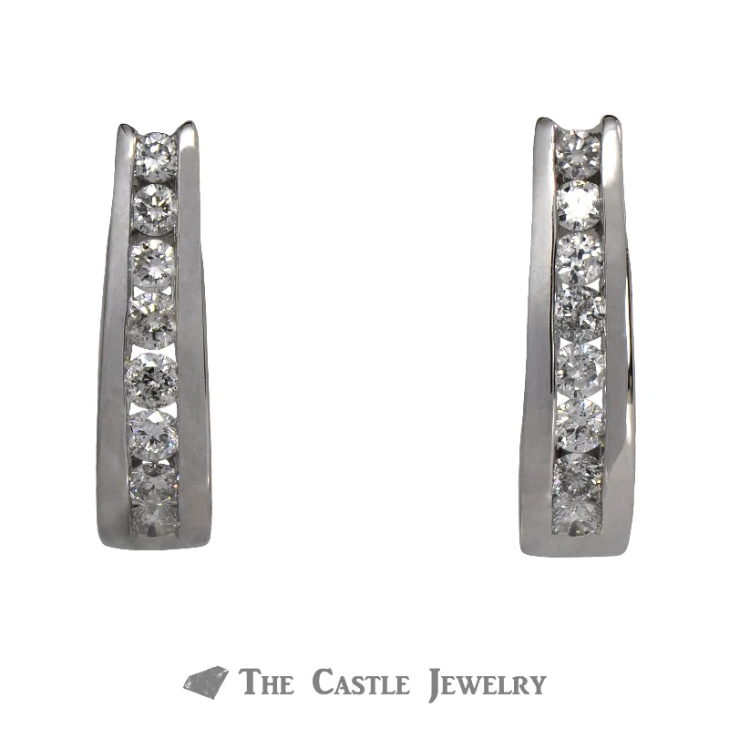 Stunning 1cttw Diamond Hoop Earrings in 10K