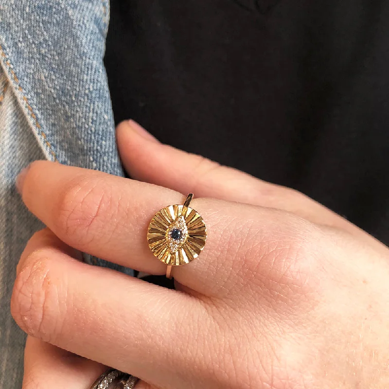 SUNBURST EVIL EYE RING