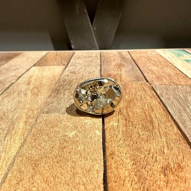 Surface Cut Pyrite Ring