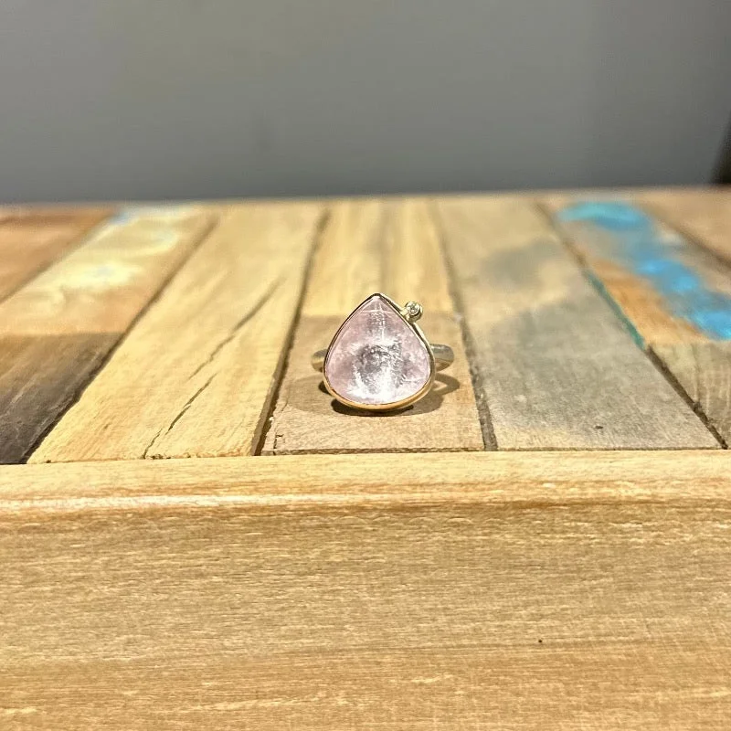 Teardrop Morganite with Satellite Diamond